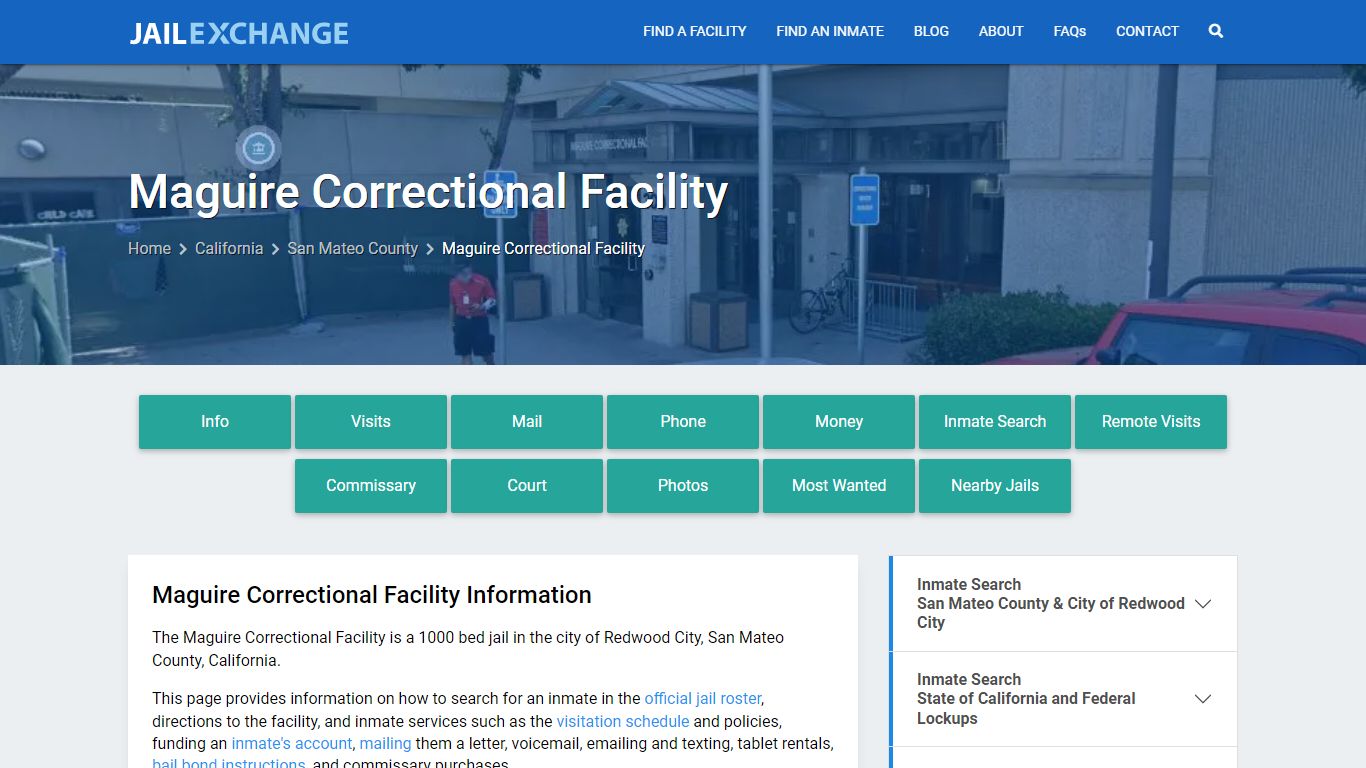 Maguire Correctional Facility, CA Inmate Search, Information